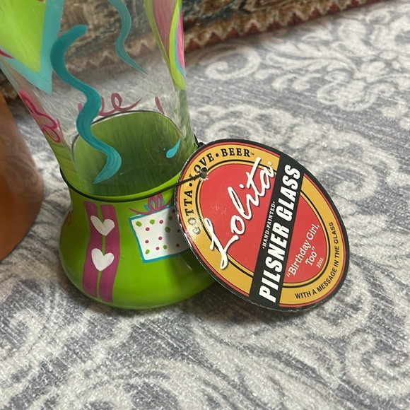 Lolita Hand Painted Pilsner Glass - “Birthday Girl, Too” Gotta-Love-Beer Pilsner - Picture 3 of 16